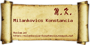 Milankovics Konstancia névjegykártya
